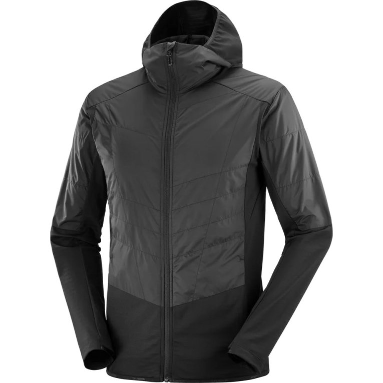 Black Salomon Outline All Season Hybrid Men's Jackets | IE NW1536